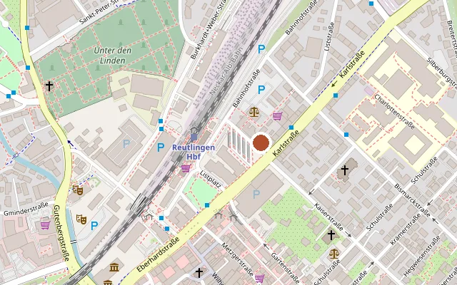Karte mit der Lage von Bahnhof-Apotheke