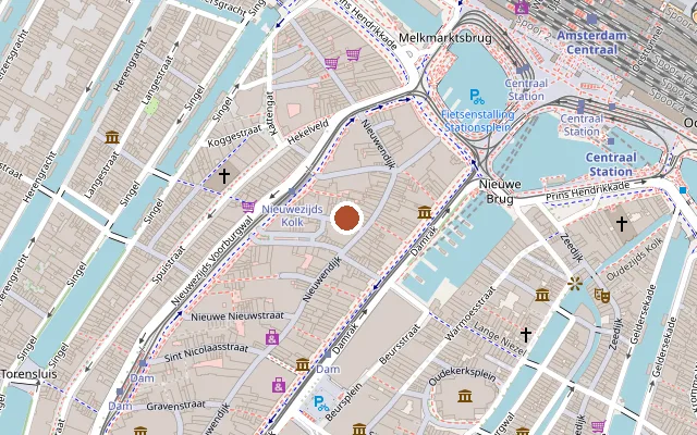 Karte mit der Lage von Bears Amsterdam