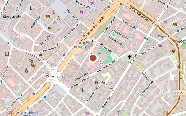 Karte mit der Lage von Bürogemeinschaft Lazarettstraße