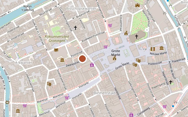 Karte mit der Lage von Café De Prins
