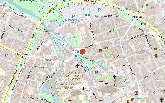 Karte mit der Lage von Cafe Röhren
