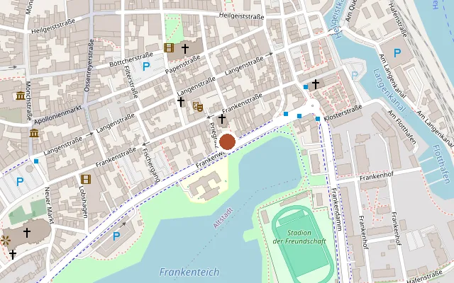 Karte mit der Lage von Chamäleon Stralsund