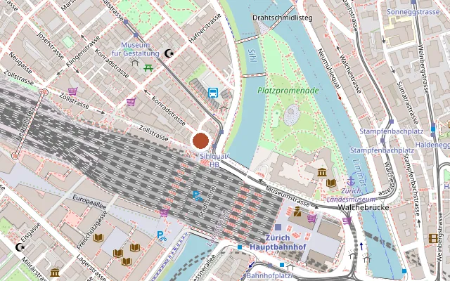 Karte mit der Lage von Checkpoint Zurich