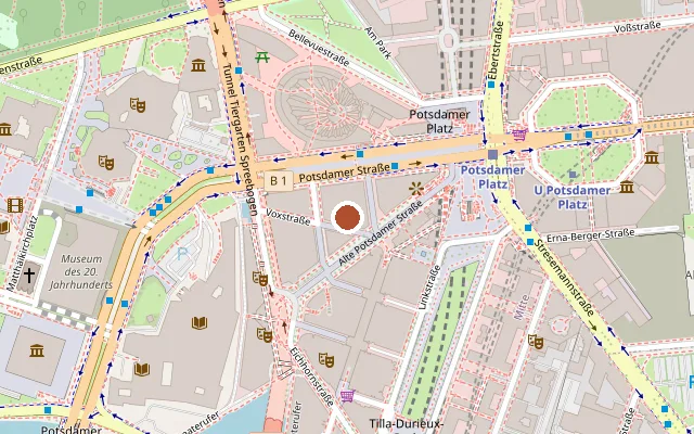 Karte mit der Lage von CinemaxX Potsdamer Platz