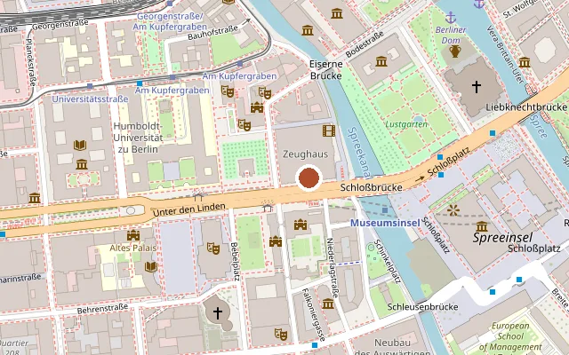 Karte mit der Lage von Deutsches Historisches Museum