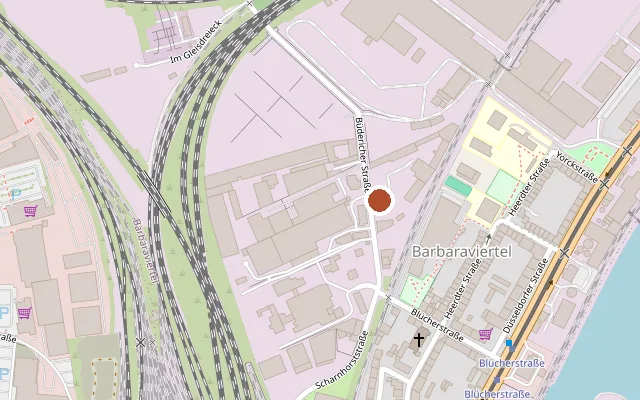 Karte mit der Lage von Neusser Fabrik