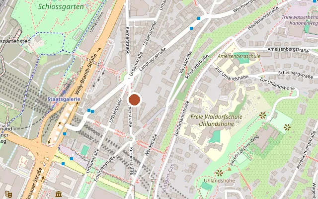 Karte mit der Lage von FF*GZ Feministisches Frauen*gesundheitszentrum Stuttgart e. V.