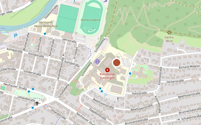Karte mit der Lage von Gesundheitsamt Tuttlingen