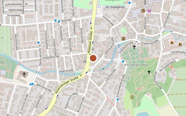 Karte mit der Lage von Kulturzentrum Linse