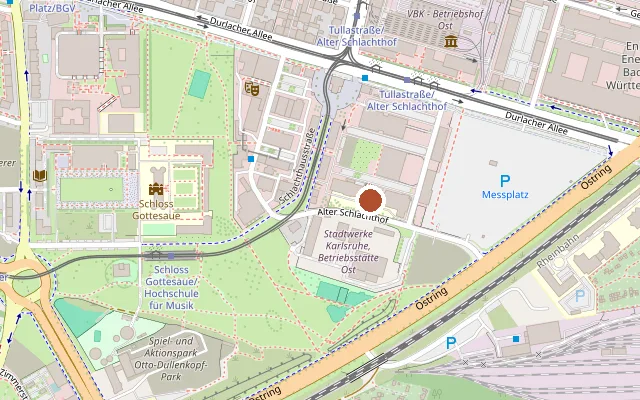 Karte mit der Lage von Kulturzentrum Tollhaus