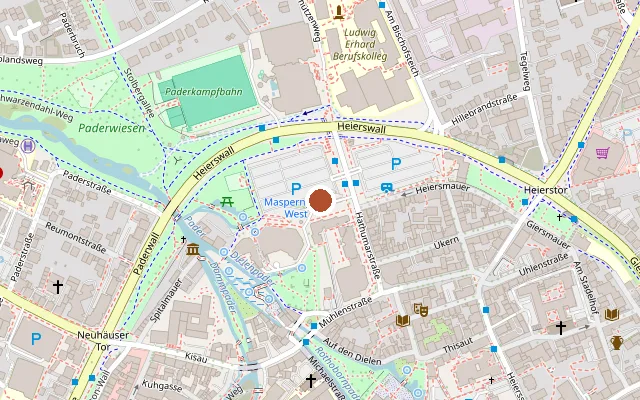 Karte mit der Lage von PaderHalle