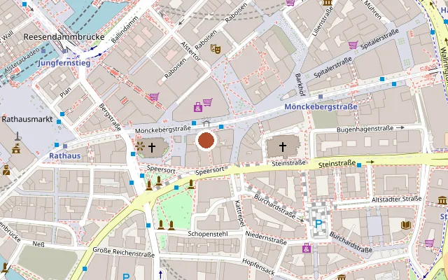 Karte mit der Lage von Passage Kino