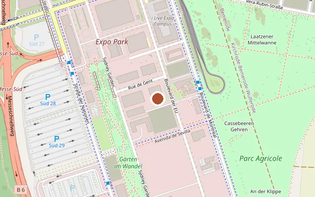 Karte mit der Lage von Peppermint Pavillon