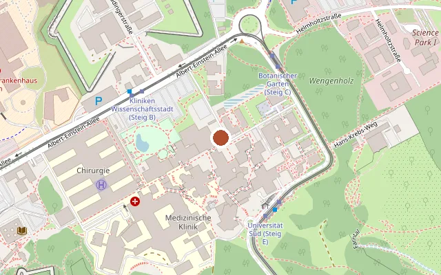 Karte mit der Lage von Queer-Referat an der Uni Ulm