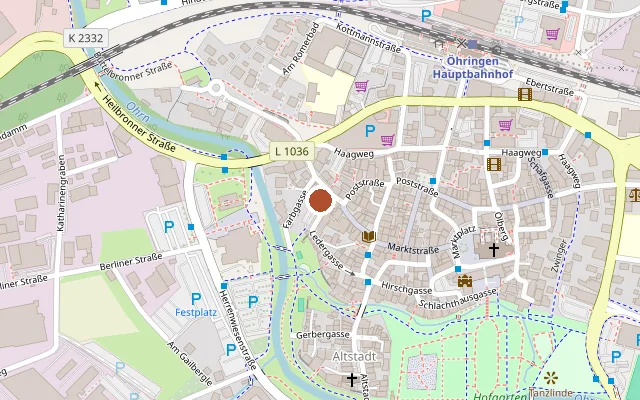 Karte mit der Lage von Quöhr-Café