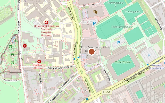 Karte mit der Lage von RuhrCongress