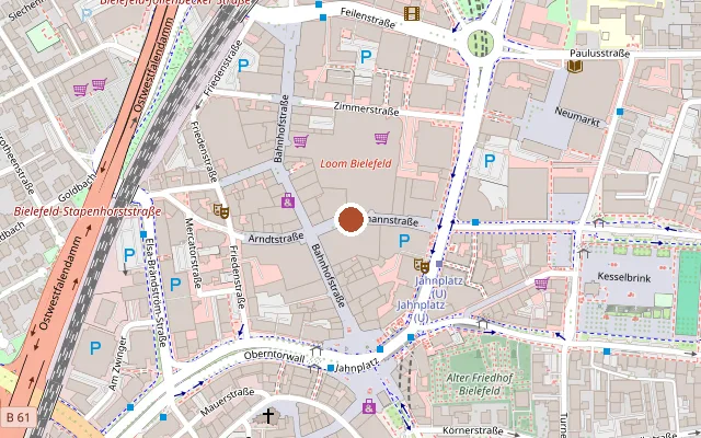 Karte mit der Lage von Stresemannstraße