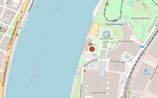Karte mit der Lage von Tanzbrunnen