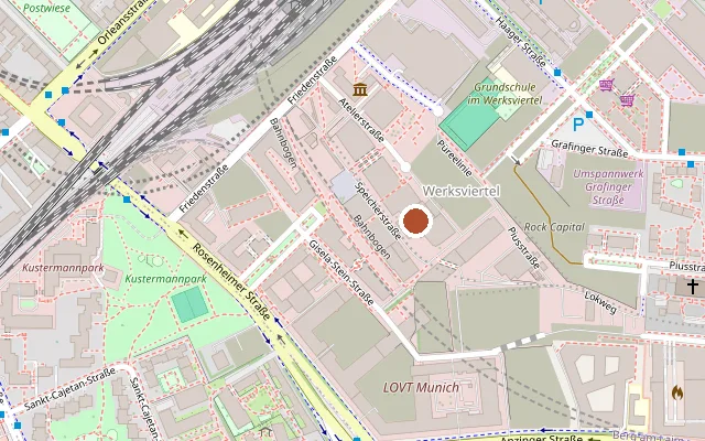 Karte mit der Lage von TonHalle München