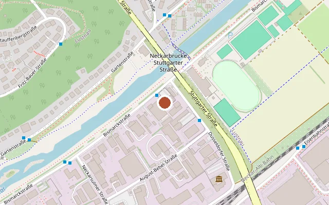 Karte mit der Lage von Trans*Beratung von adis e. V. Tübingen