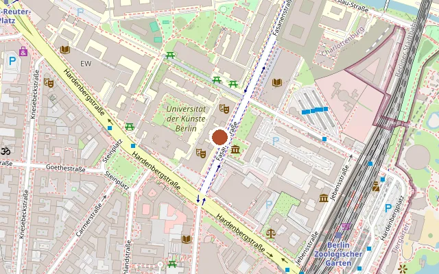Karte mit der Lage von UNI.T - Theater der UdK Berlin