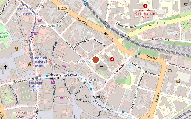 Karte mit der Lage von WIR - Walk in Ruhr Zentrum für sexuelle Gesundheit