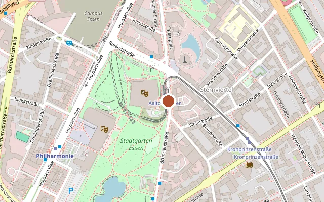 Map showing where Aalto-Theater is