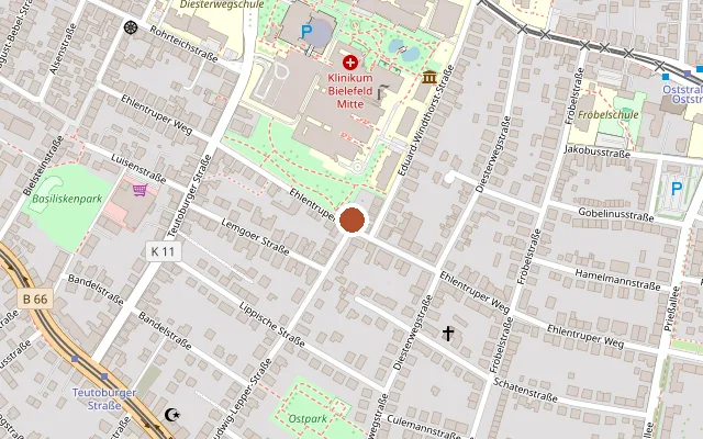 Map showing where Aidshilfe Bielefeld e.V. is
