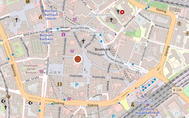 Map showing where Aidshilfe Bochum e.V. is