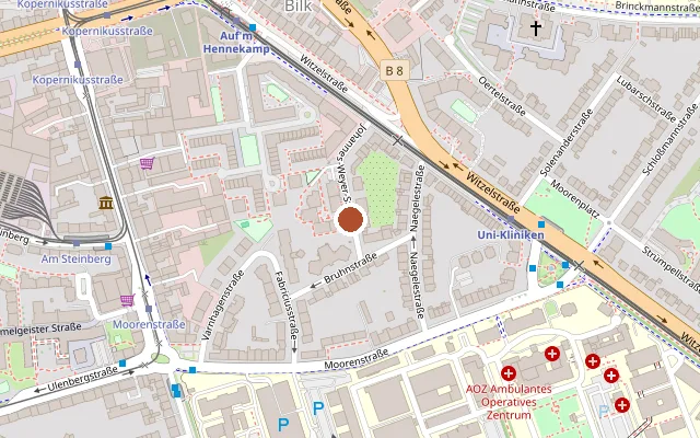 Map showing where Aidshilfe Düsseldorf e.V. is