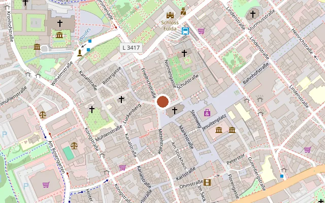 Map showing where Aidshilfe FD is