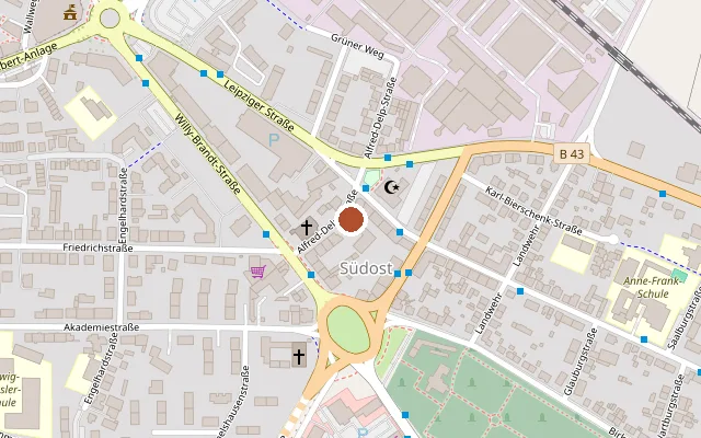 Map showing where Aidshilfe HU is