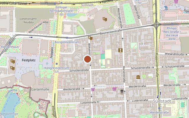 Map showing where Aidshilfe KA is
