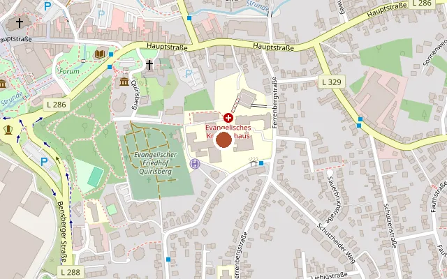 Map showing where AURA Apotheke am EVK is