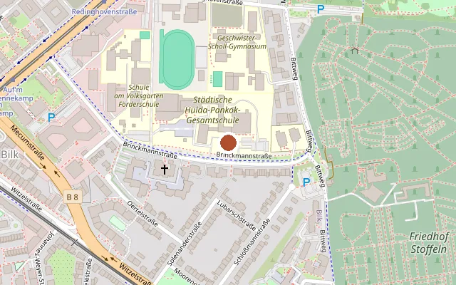 Map showing where Brinckmannstrasse 16 is