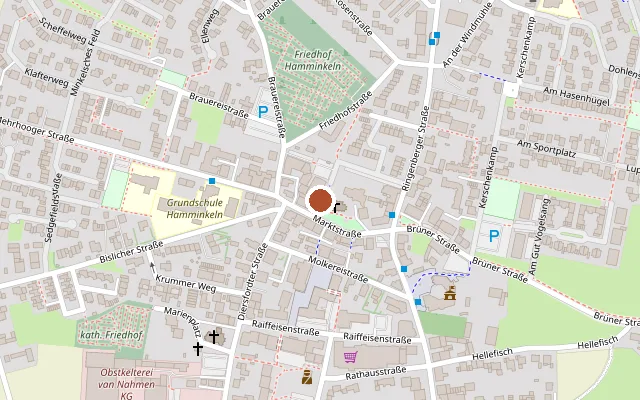 Map showing where Bürgerhaus Hamminkeln is