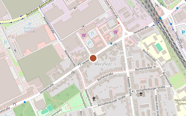 Map showing where Bürgerhaus Reisholz is