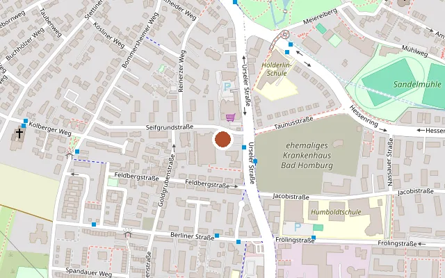 Map showing where Bürgerhaus "Zum Alten Schlachthof" is