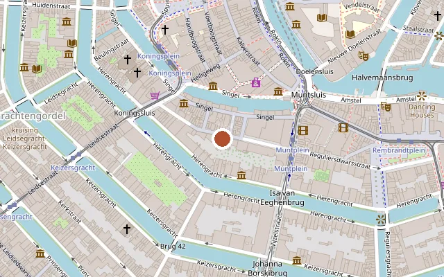 Map showing where Café-club Soho is