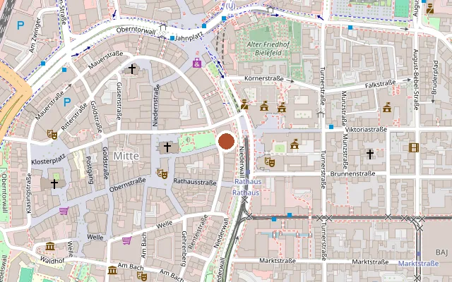 Map showing where Café Kunst is