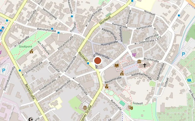 Map showing where Café Oma Rock is