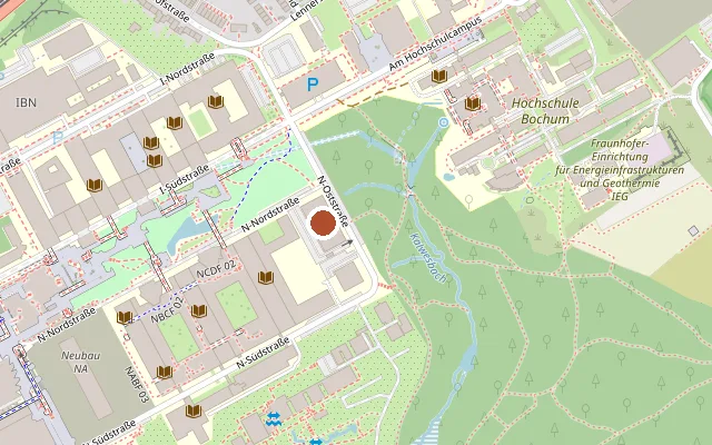 Map showing where Café Queerbucks is