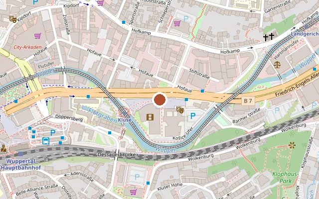 Map showing where Cinemaxx Wuppertal is
