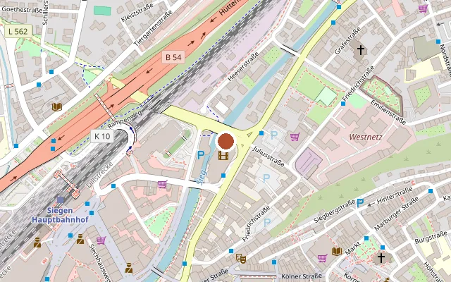 Map showing where Cinestar Siegen is