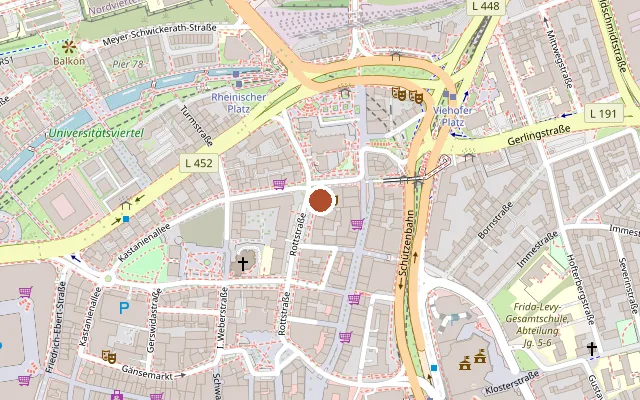 Map showing where Club Pferdemarkt is