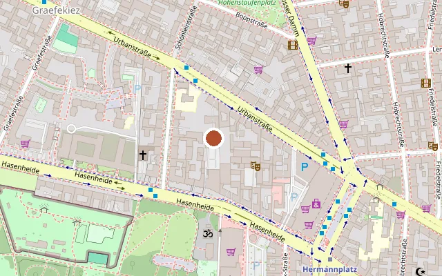 Map showing where Club Triebwerk is