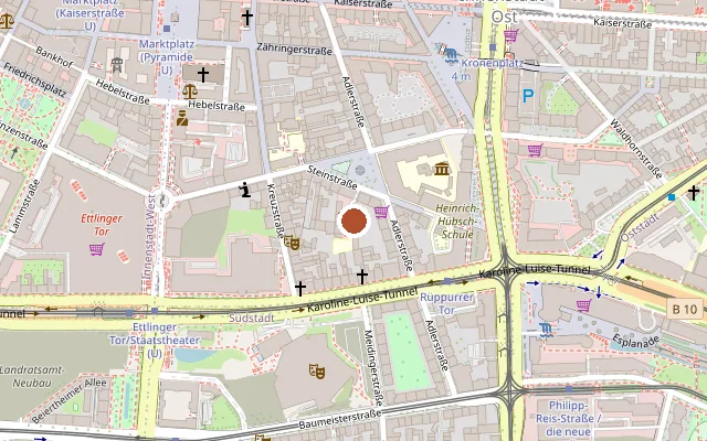 Map showing where CSD Karlsruhe e. V. is