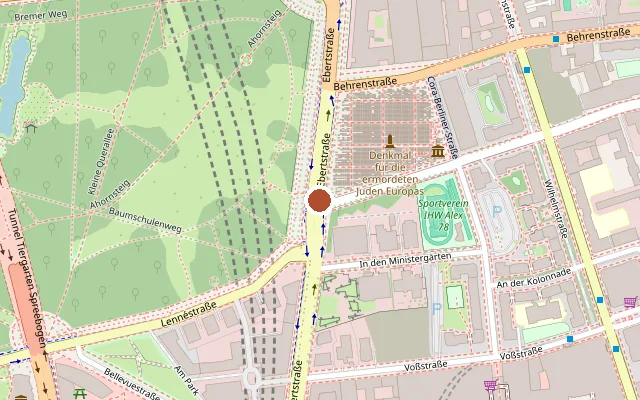 Map showing where Denkmal für die im Nationalsozialismus verfolgten Homosexuellen is