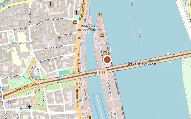 Map showing where Deutsches Sport und Olympia Museum is