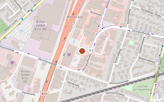 Map showing where Die Insel is